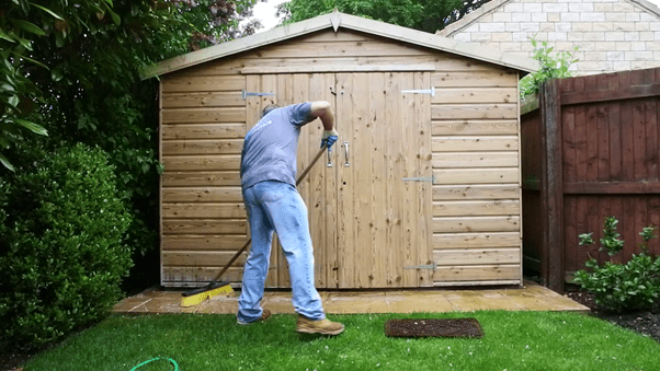 cleaning outside of shed - Sheds - Summerwood Products