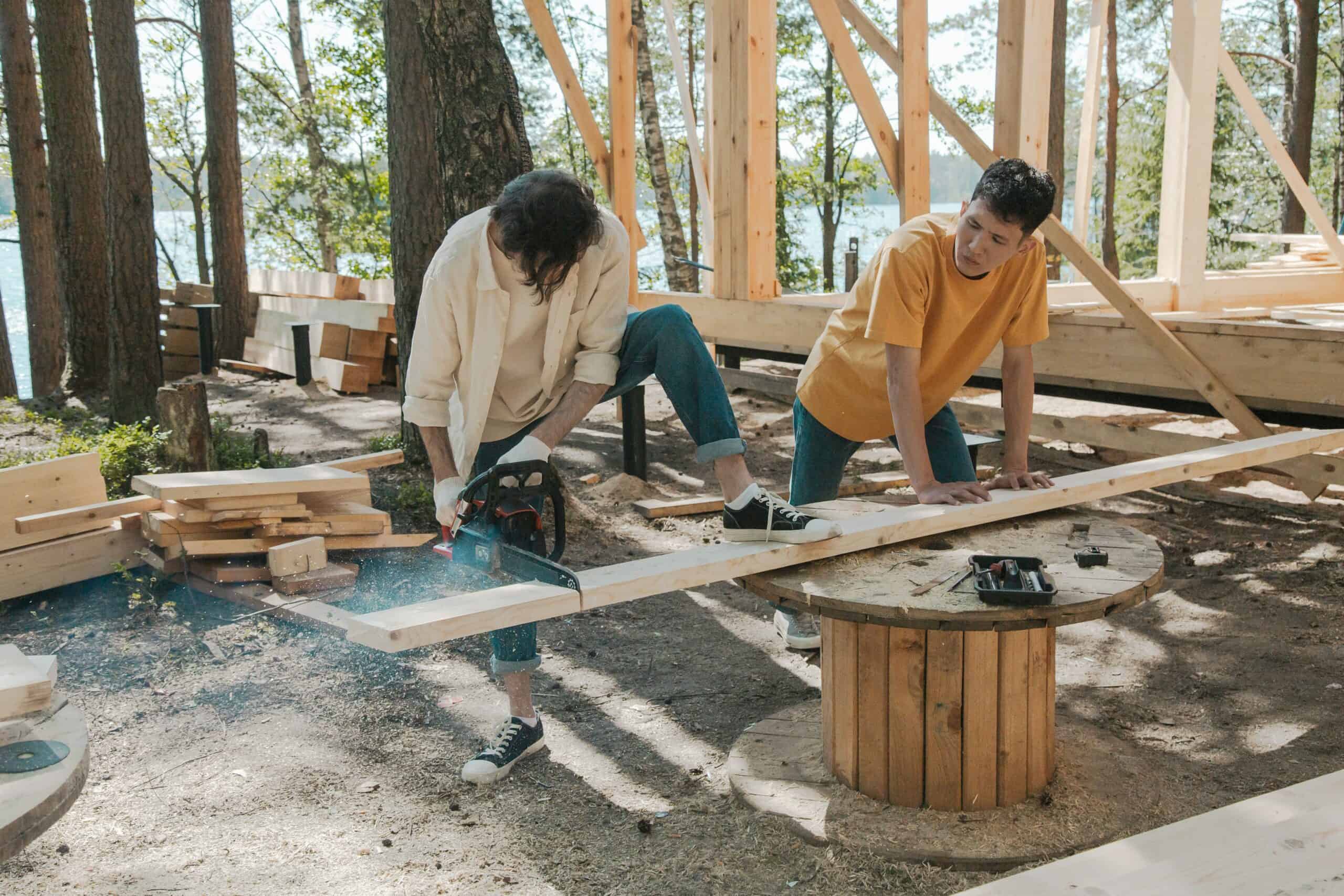 people working at a saw mill