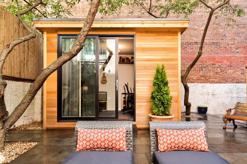 Trahan Tiny House pulls double duty as yoga studio