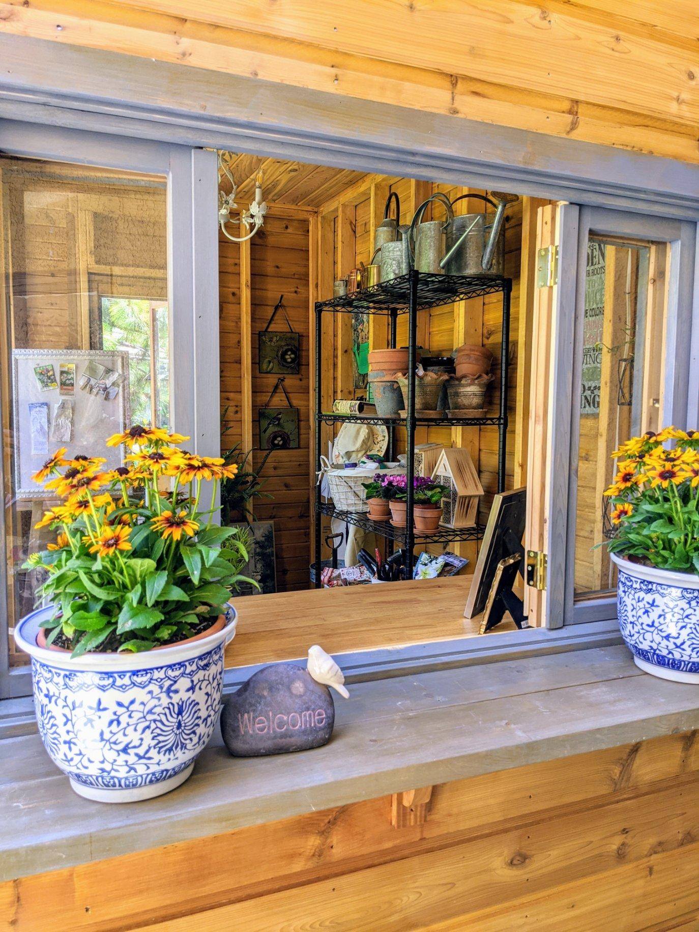 Interior of shed