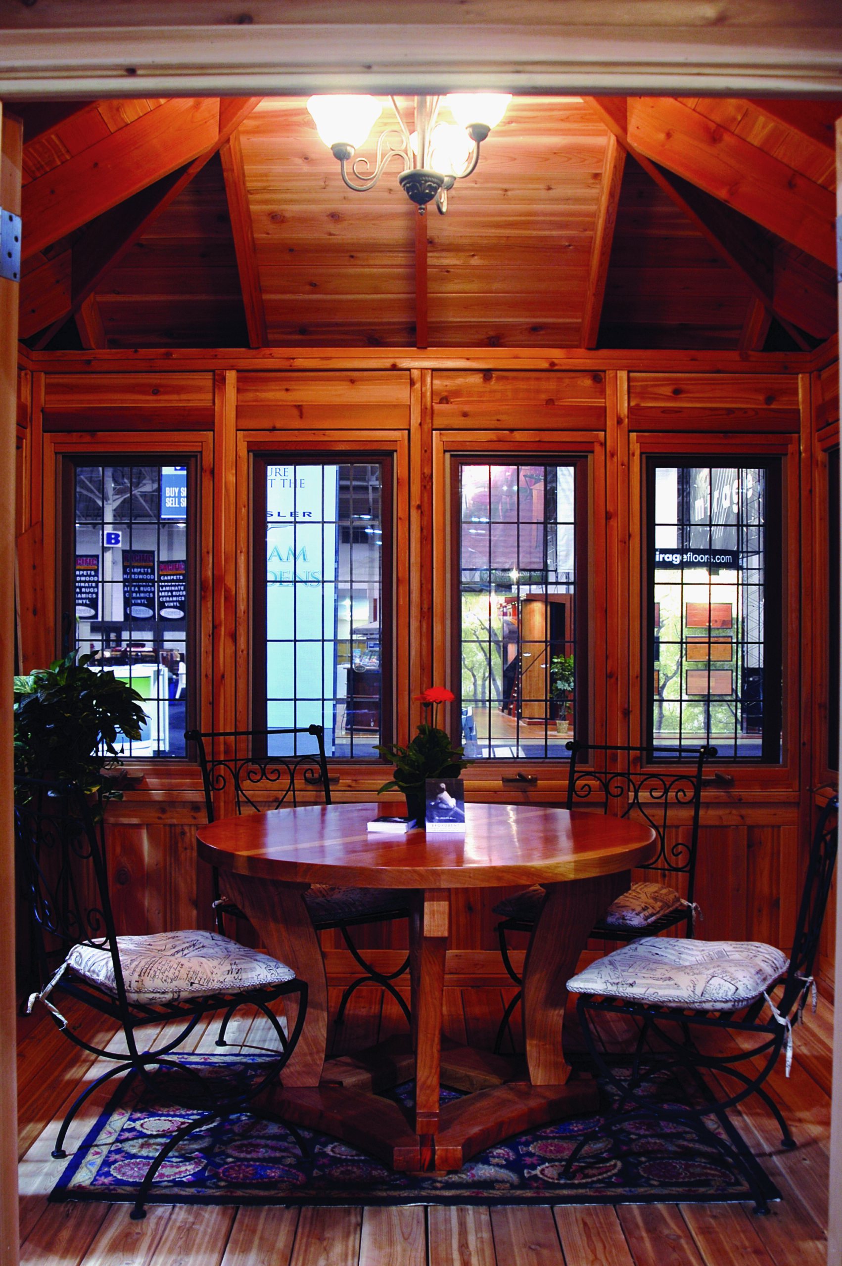 shed with table and chair